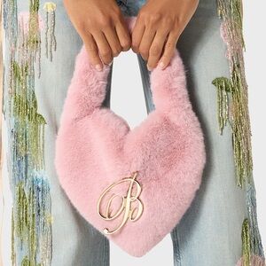Blumarine fur pink heart mini bag